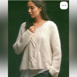 Eileen Fisher Project Alpaca Oversize Fisherman Sweater Jumper Sz M Top Winter